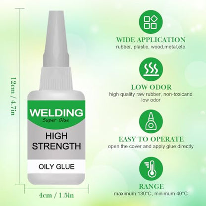 Welding High Strength Oily Glue, Universal All-Purpose Super Glue, Fast Drying Strong Glue Quick Repair Instant Bonding Adhesive for Metal, Plastic, Wood, Ceramic - color: 3pcs