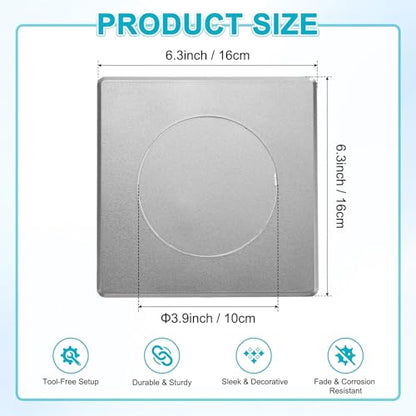M METERXITY 1-Pack Access Panel for Drywall, 4x4 Inch Plastic Self Adhesive Wall Hole Cover Access Doors for Wiring Cable/Ceiling, Removable Plumbing Wall Panel [Grey, Round] - color: Gray