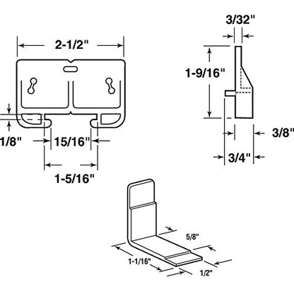 Slide-Co 22625 3/32 In. x 1-9/32 In., Yellow Drawer Guide Kit (Single Pack)