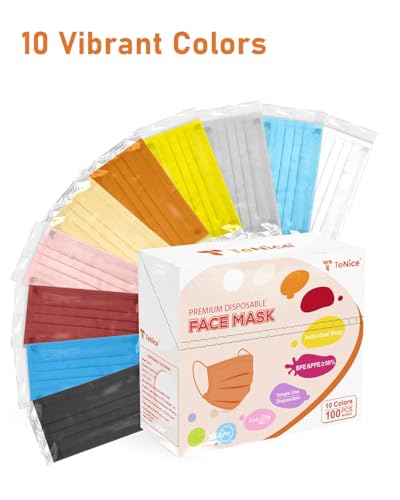 Face Masks Disposable 100 Pack, 4 Ply ASTM Level 3 Medical Grade, Breathable for Adult Outdoor Protection, Individually Wrapped for Home, School & Office, Haute Noir - color: Haute Noir