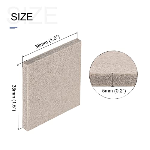 METALLIXITY Square Felt Furniture Pads (1.5" x 1.5" x 0.2") 24Pcs, Self-Adhesive Floor Protectors - for Home Cabinet Closet Bed Feet, Beige - size: 1.5" x 1.5" x 0.2"