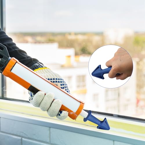 Caulking Tips 6pcs Caulk Gun Tips Blue Silicone Sealant Nozzles Kit, Multi-Functional Silicone Sealant Nozzle for Finishing Grouting and Tile Joints(6.5R,10R,13R)