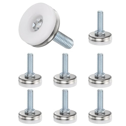 uxcell 5/16"-18 Thread Furniture Feet Levelers, 8Pcs 25.4x29mm LxW Adjustable Furniture Feet Screw in Threaded Leveling Leg Screw on Chair Foot Glides Leveling for Table Chair Silver - color: Silver, size: 5/16"-18 25.4x29mm