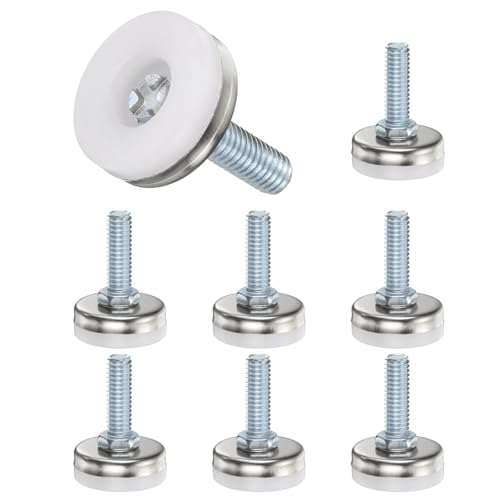uxcell 5/16"-18 Thread Furniture Feet Levelers, 8Pcs 25.4x29mm LxW Adjustable Furniture Feet Screw in Threaded Leveling Leg Screw on Chair Foot Glides Leveling for Table Chair Silver - color: Silver, size: 5/16"-18 25.4x29mm
