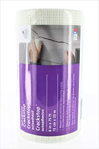 FibaTape FDW6568-U Glass Mesh 6 inches by 75-Feet Wall Repair Fabric/Self Adhesive, White