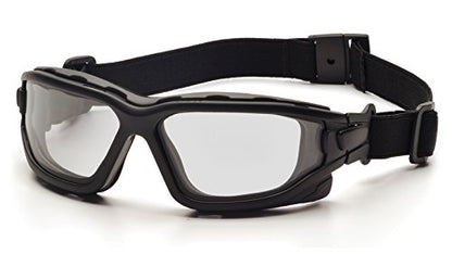 PYRAMEX I-Force Sporty Dual Pane Anti-Fog Goggle, Black Frame/Clear Anti-Fog Lens - color: Clear H2x Anti-fog Lens/ Black Frame