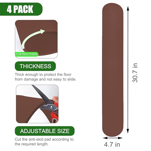 4 Pack Anti-Slip Furniture Rail Pads,Non Skid Furniture Pads for Recliners, Furniture Gripper Pad, Furniture Pads for Protecting Hardwood Floor Tile Floor,for Recliners,Sofa,couches (30.7inch-Coffee) - size: 4Pcs-Coffee