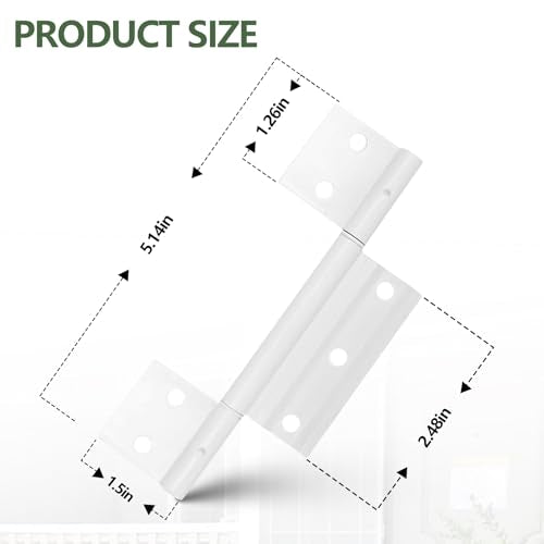 Storm Door Hinges Replacement fits for Larson White Screen Door Hinges, 1/8 inch Grooved Center Extruded Aluminum Door Hinge Kit 3 Pack