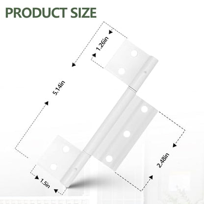 Storm Door Hinges Replacement fits for Larson White Screen Door Hinges, 1/8 inch Grooved Center Extruded Aluminum Door Hinge Kit 3 Pack