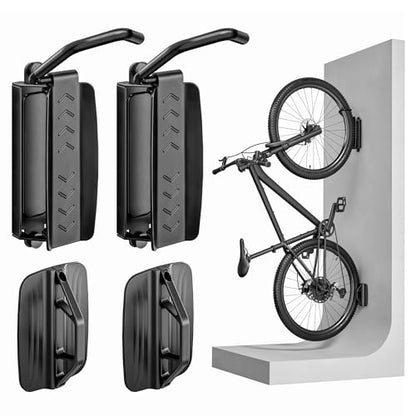 PEGZONE 2 Pack Bike Hooks for Garage, Heavy Duty Swivel Bike Wall Mount, Holds 77 Lbs Bike Wall Hanger, Adjustable Garage Bike Rack for Bedroom Home Office, 2 Pack - size: 2 PACK