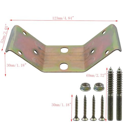 4pcs Table Leg Corner Brackets Metal Surface Mount Corner Braces Gold Furniture Support for Table Aprons Desk Leg Shelf Frame