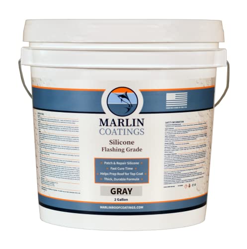 100% Silicone Roof Patch – Prevent and Repair Leaks – Complete Waterproofing – Easy Trowel or Brush Application…(1/2 Gallon, Gray) - color: Gray, size: Half Gallon