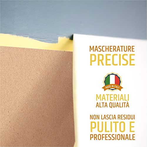 2000 | Paper Roll with Adhesive Tape, Masking Set, Protection Walls, Walls, Skirting Boards, Furniture, Dimensions 18 cm x 20 m - Made in Italy