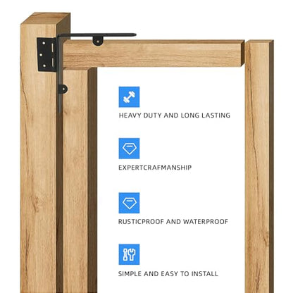 WEKIS 2 Sets Anti Sag Gate Kit Heavy Duty No Sag Kit Gate Corner Brace Bracket for Wooden Fence Gate with Self-Locking Gate Latch - size: Double Door Set