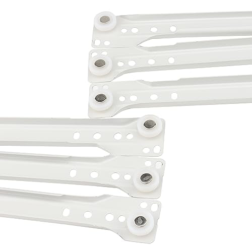 MOUYAT 6 Pairs 16 inch Bottom Mount Drawer Slide, Heavy Duty Drawer Rails with Mounting Screws, Replace Drawer Track Hardware, Fits Bottom/Side-Mounted Drawer, White