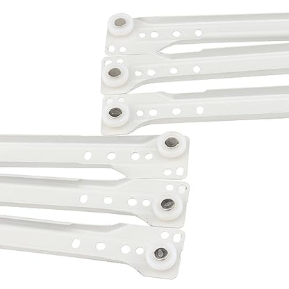 MOUYAT 6 Pairs 16 inch Bottom Mount Drawer Slide, Heavy Duty Drawer Rails with Mounting Screws, Replace Drawer Track Hardware, Fits Bottom/Side-Mounted Drawer, White