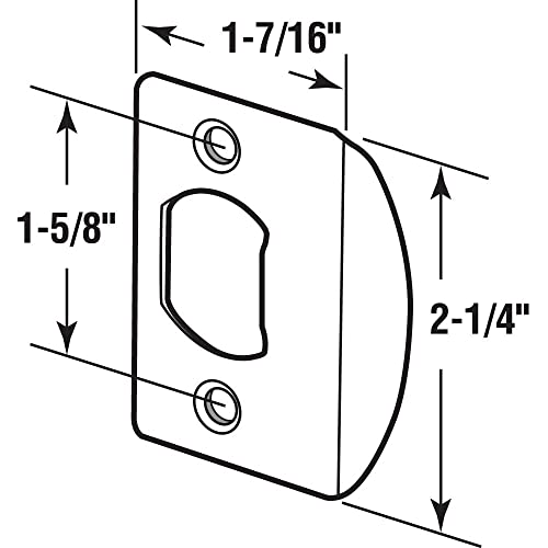 Prime-Line E 2793 Latch Strike Plate, Matte Black Finish (2 Pack) - color: Matte Black