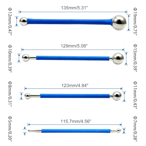 Concrete Countertop Caulking Tool Metal Ball Tile Caulk Finishing Tool Double Steel Pressed Ball Tile Grout Repairing Stick 8 Pack