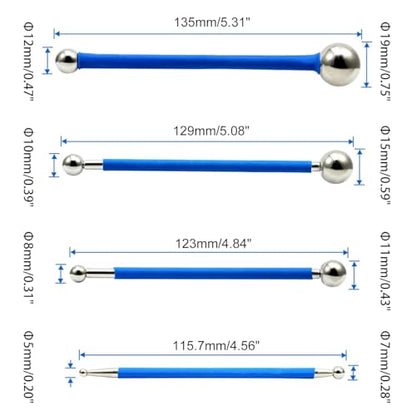 Concrete Countertop Caulking Tool Metal Ball Tile Caulk Finishing Tool Double Steel Pressed Ball Tile Grout Repairing Stick 8 Pack