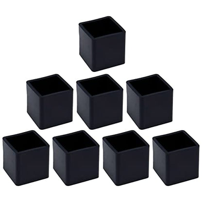 Leg Tips Chair Leg Floor Protectors Non-Slip PVC Rubber Square Furniture Foot Chair Legs Caps Cover 0.8"x0.8" Inner Size for Table Desk Sofa, Black-8 Packs - size: 20x20mm/0.8" x0.8",8 PCS