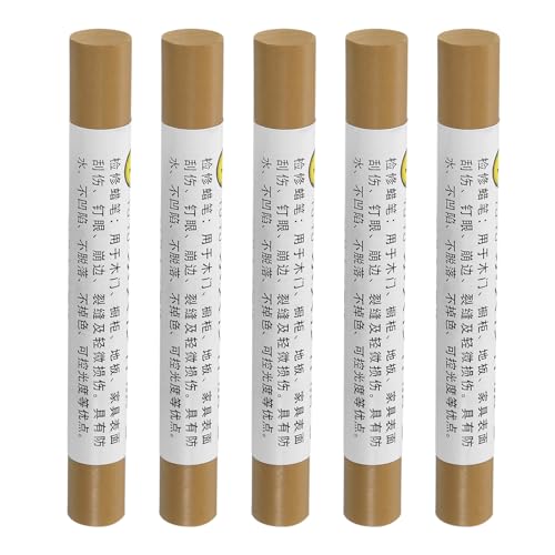 uxcell Furniture Repair Crayons, 5Pcs - Wood Wax Filler Stick, Furniture Markers Touch Up - for Scratches Holes Tables Desks Wooden Floors Cover Ups, Raw Oak Brown - color: Raw Oak Brown