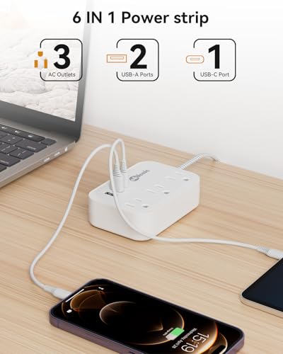 PD 20W USB C Travel Power Strip, Flat Plug Power Strip with 3 USB(1 USB C) Ports, Short Extension Cord 3FT PD 20W Fast Charging Station, Cruise Ship Essentials Compatible with iPad Pro iPhone Samsung - size: 3FT-PD 20W