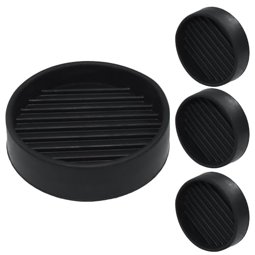 BokWin 2x2 Inch Round Rubber Furniture Pads (4 Pack) - Strong Grip Non Slip Cups, Secure Anti Slide Feet for Bed Couch Table Chair - Floor Protectors Stop Movement, Black - size: 2 x 2 inch