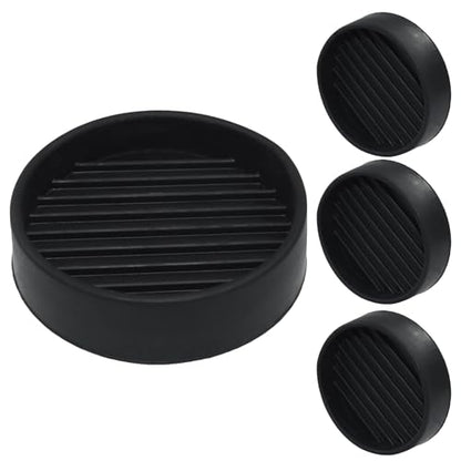 BokWin 2x2 Inch Round Rubber Furniture Pads (4 Pack) - Strong Grip Non Slip Cups, Secure Anti Slide Feet for Bed Couch Table Chair - Floor Protectors Stop Movement, Black - size: 2 x 2 inch