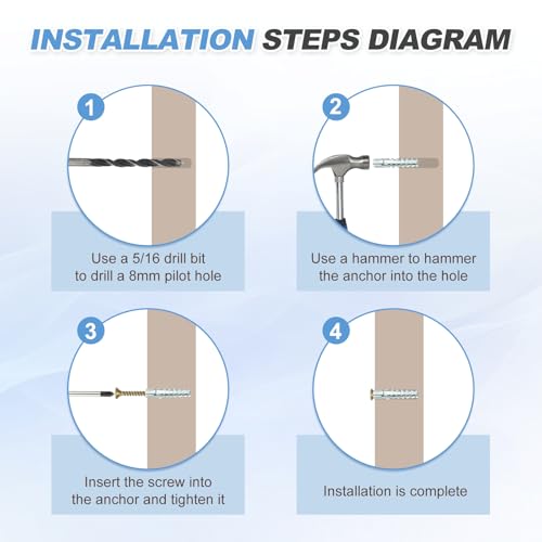 PATIKIL 30 Pcs Drywall Hollow Wall Anchors with Screws 0.2 x 1.57, Steel Dry Wall Anchors Kit for Wooden Concrete Plaster Hinge Hole Repair, Brass (6 x 32mm) - size: 6 x 32mm