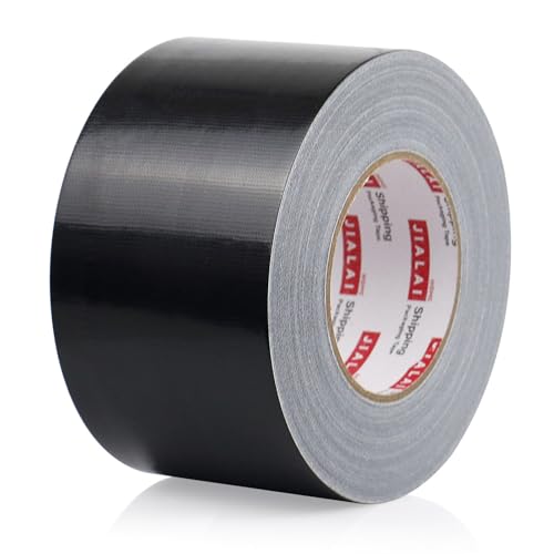 JIALAI HOME Black Duct Tape 3 Inch Wide, Industrial Grade 3 inches x 55 Yards (164 ft), 9 Mil Heavy-Duty, Waterproof, Strong, Flexible, No Residue, for Crafts & Home Improvement - color: Black
