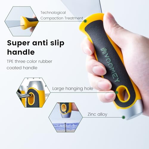 VOOMEY Putty Knife Set, Drywall Knife,6PCS 420 Stainless Steel Paint Scraper Tools, Metal Scraper, Used for Renovating Old Walls, Applying Putty, Removing Wallpaper, Etc