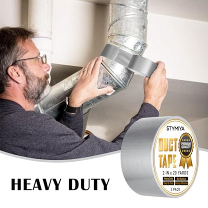 Duct Tape Heavy Duty Bulk: Silver 12Rolls*2IN*20Yards Wide Waterproof Outdoor Duck Furniture Repair Tape - Strong Adhesive Weather UV Resistant No-Residue Masking Tapes Patterns Variety Pack - color: Silver, size: 12rolls*2in*20yards