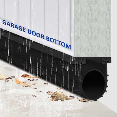 DGSL Garage Door Seals Bottom Rubber Weather Stripping Kit Seal Strip Replacement, Universal Weatherproof Threshold Buffering Sealing Rubber 5/16 inch T Ends (10 Ft, Black) - color: Black, size: 10 Ft