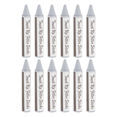 PATIKIL Furniture Markers Touch Up, 12 Pcs Wax Wood Filler Sticks Furniture Repair Crayons for Scratches, Wood Floor, Holes, Tables, Grey - color: Gray