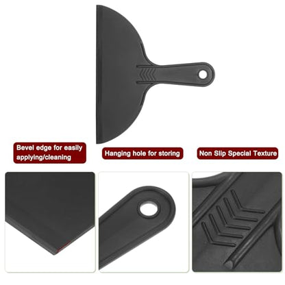 HARFINGTON 10pcs Putty Scraper 8" Width 6mm Thin Flexible Plastic Putty Knives for Taping Drywall Spreading Painting Wall Scratching - color: Black, size: 8"