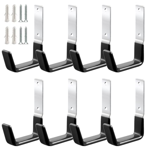 GeeWatom Heavy Duty Steel Garage Hooks,Garage Storage Utility Hooks,Anti-Slip Hanger, Tool Organizer,Steel Wall Mount Organizer, Garden Hose Hanger (Small-8PC) - size: Small-8PC
