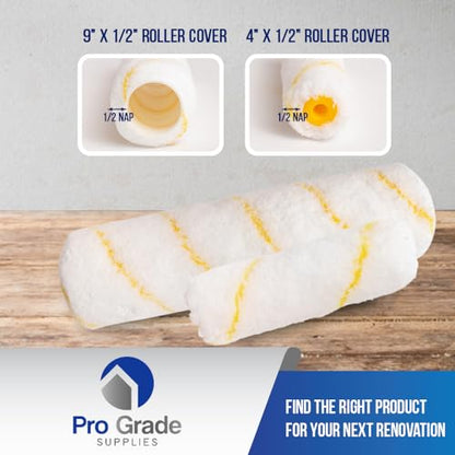 Pro Grade Paint Roller Kit, Brush & Roller,10 Piece Set, Wall Painting Naps for Professionals & Homeowners - All Paints & Stains, Washable, Reusable, Easy to Clean, Superior Absorbency. - size: 10 Piece Set