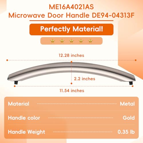 Upgrade ME16A4021AS Microwave Door Handle(Rose Gold 12.28in), Replaces with Samsung Microwave Handle ME16A4021AS, with 2 Screws, DE94-04313F Microwave Door Handle, 365 Days Warranty