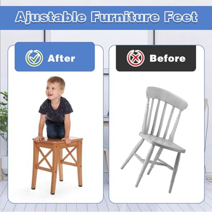 12 Pack Furniture Leveling Feet Adjustable Furniture Feet Table Legs Heavy Duty Leveling Feet Screw on Furniture Levelers for Table Cabinets Chairs Bar Stool Desk Dresser Wood Legs (M8) - size: M8
