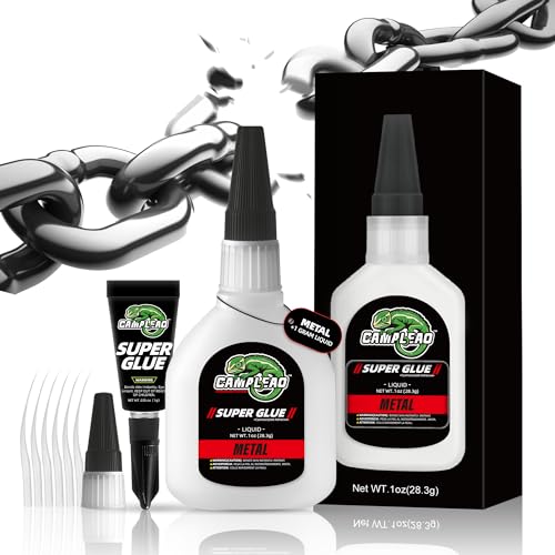 Metal Super CA Glue 1oz +1g Kit, Heavy Duty Clear Glue for Stainless Steel Aluminum, Industrial Strength Instant Cyanoacrylate Adhesive for DIY Craft, General Home Repair, Archery Fletching - size: 1 Oz., style: Metal Glue