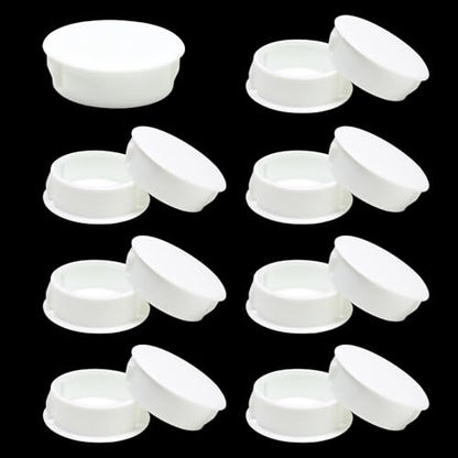 1-3/16 In/30 mm White Plastic Plug for Round Holes, Flush Type Panel Plugs Fastener Cover, Snap in Locking Tubing Plug Screw Hole Cover for Furniture Kitchen Cabinet, 15PCS - style: 30mm (1-3/16")