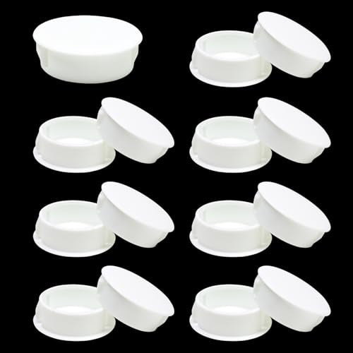 1-3/16 In/30 mm White Plastic Plug for Round Holes, Flush Type Panel Plugs Fastener Cover, Snap in Locking Tubing Plug Screw Hole Cover for Furniture Kitchen Cabinet, 15PCS - style: 30mm (1-3/16")