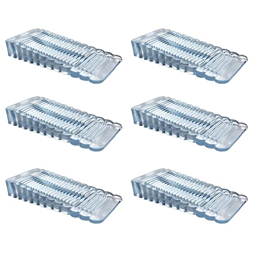 6 Pack Clear Rubber Door Stops - Premium Anti Slip Door Stop Wedges for Floor and Patio - color: Transparent-6pcs