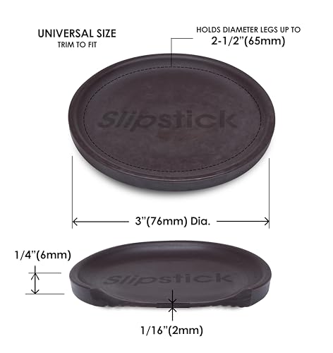 Slipstick Universal Non Slip Rubber Protector Pads (Set of 4) 3 Inch Round Gripper Pads to Prevent Sliding and Protect Hard Surfaces, Brown, CB755 - size: 3 Inch