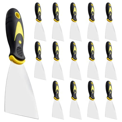 15 Pack 3 Inch Putty Knives Set, Heavy Duty Stainless Steel Scraper for Drywall Repair, Plaster Scraping, Wallpaper Removal