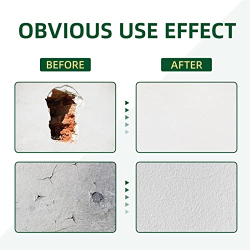 Drywall Repair Kit | 250g Safe Wall Mending Agent | 6pcs Wall Patches | Reusable Frosted Block | Scrapers | Easy Hole Filling for Aluminum, Metal, Plaster, Sheetrock & Ceiling - size: 12Pcs_250g