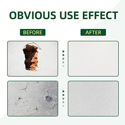 Drywall Repair Kit | 250g Safe Wall Mending Agent | 6pcs Wall Patches | Reusable Frosted Block | Scrapers | Easy Hole Filling for Aluminum, Metal, Plaster, Sheetrock & Ceiling - size: 12Pcs_250g