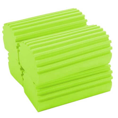 4-Pack Damp Cleaning Sponge Brush Set - Suitable for Kitchen and Car Window Cleaning,Mirrors, Window Track Grooves - Multi-Functional Cleaning Products That are Efficient Cleaning Tools(Green) - color: Green