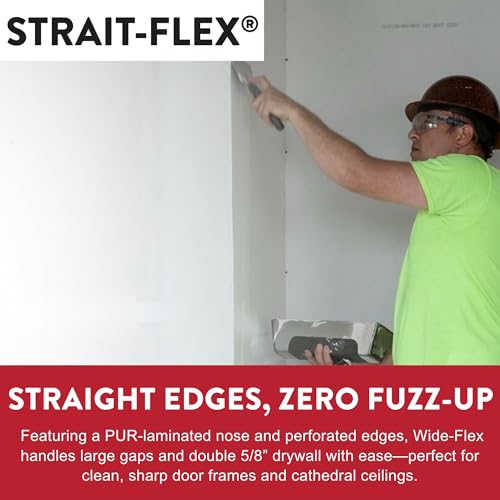 Drywall Tape – Wide-Flex Drywall Repair – Adjustable Mud-On Tape for Inside, Outside & Off-Angle Corners – Pre-Finished 4” Tape for Smooth, Easy Finishing – 100 ft Roll