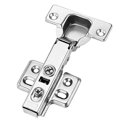 10pcs Full Overlay Cabinet Hinge Frameless Concealed Door Hinges European Soft Closing Four-Hole Mounting Plate Hinges Nickel Plated Finish - color: Full Overlay, size: 5 Pairs